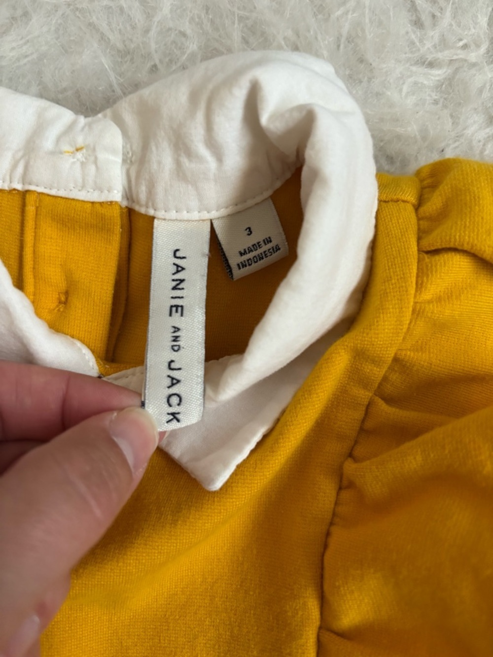 Janie and Jack Girls Preppy & Polished Mustard Yellow Dress with White Collar - Picture 2 of 3